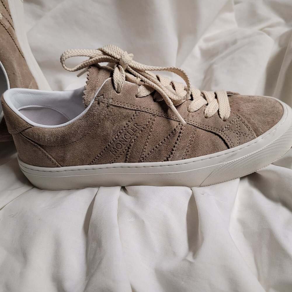 Moncler Monoco M Suede Sneakers in Beige - Picture 10 of 16